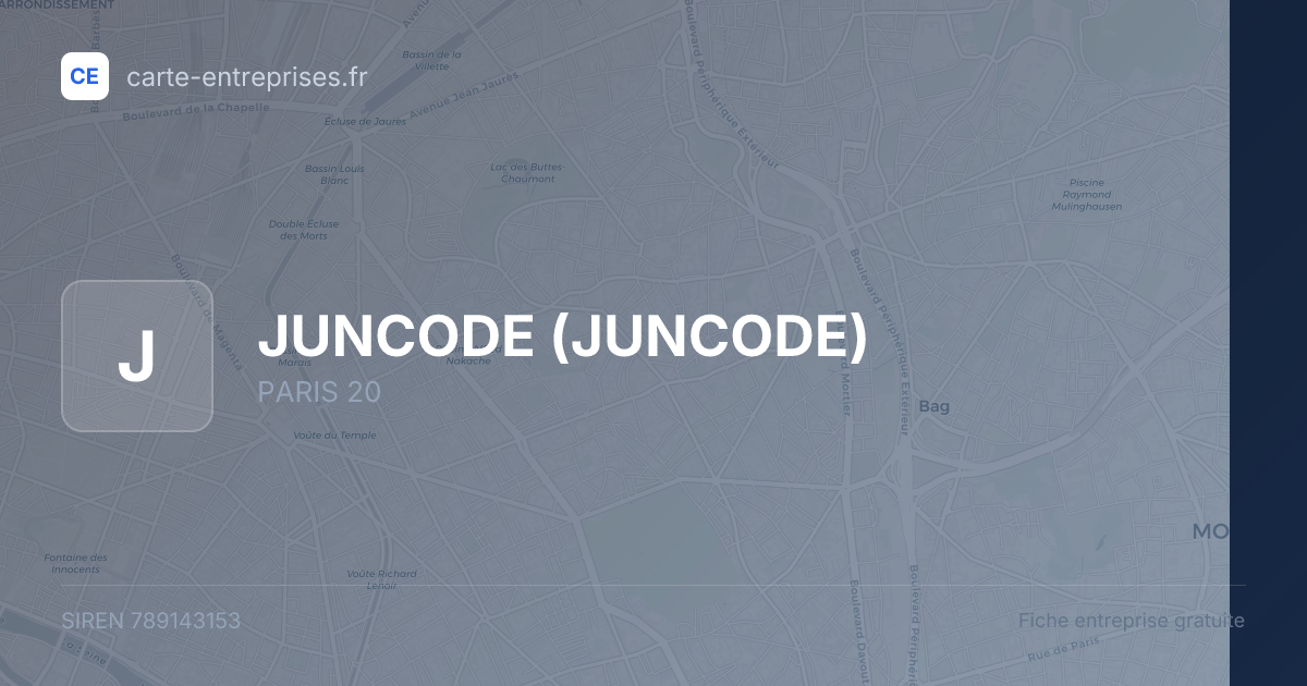 JUNCODE — 789143153 — fiche entreprise