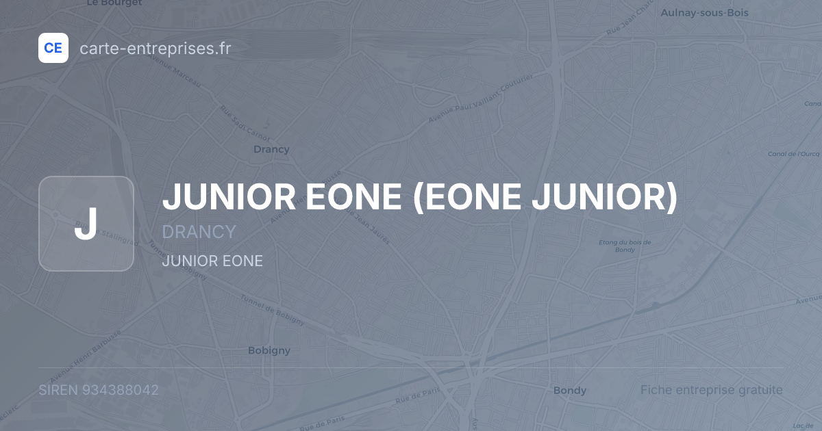 JUNIOR EONE (EONE JUNIOR) — 934388042 — fiche entreprise