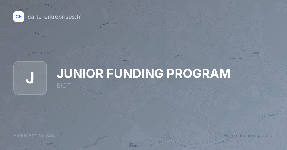 JUNIOR FUNDING PROGRAM — 830792883 — fiche entreprise