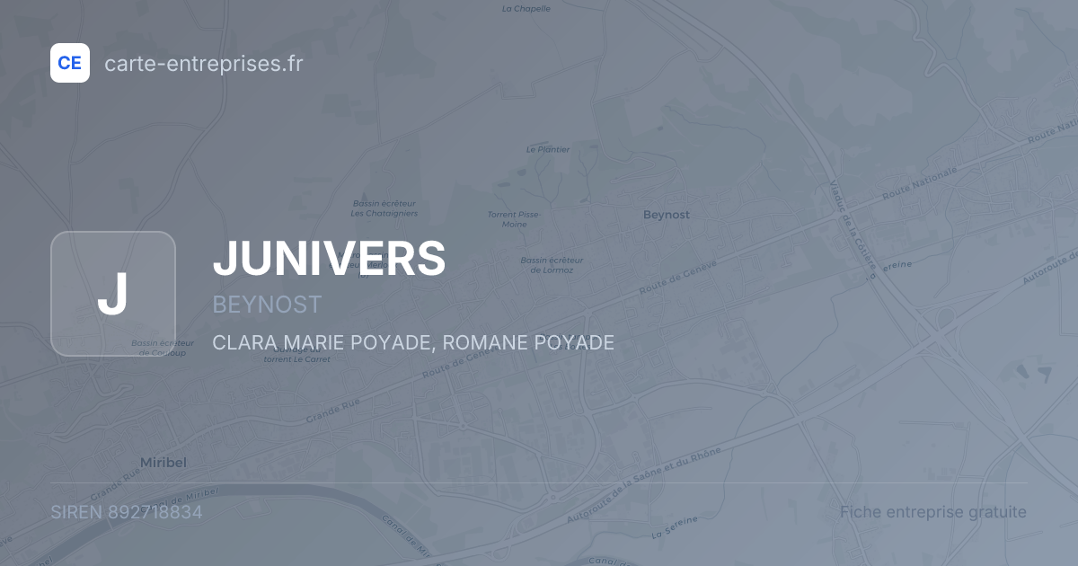 JUNIVERS — 892718834 — fiche entreprise