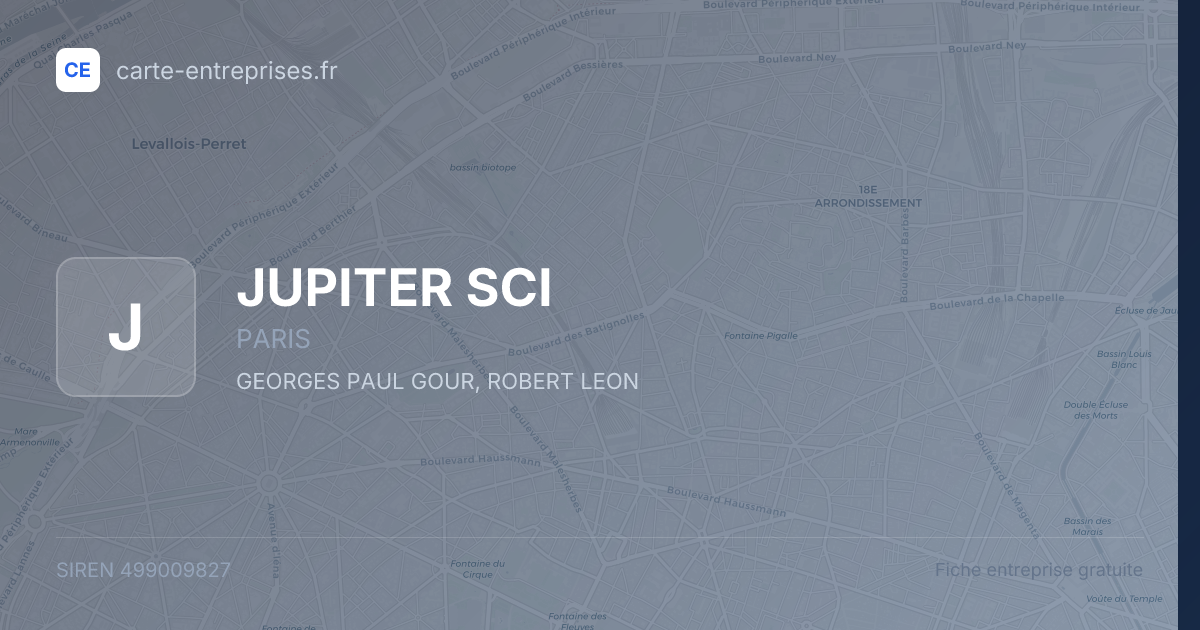 JUPITER SCI — 499009827 — fiche entreprise