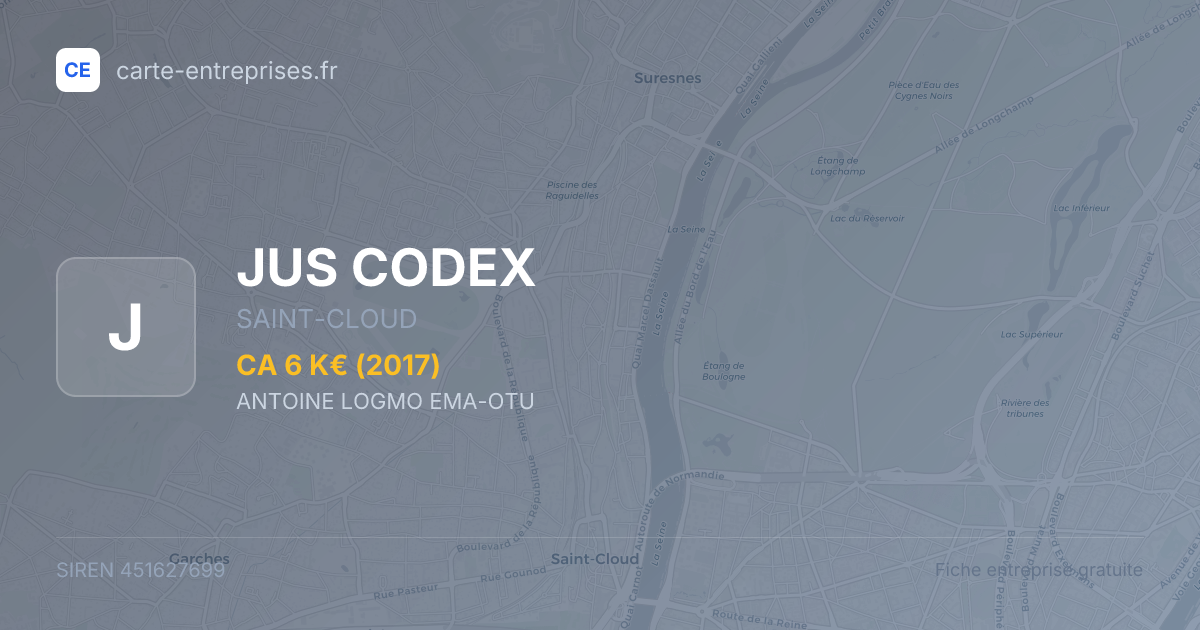 JUS CODEX — 451627699 — fiche entreprise