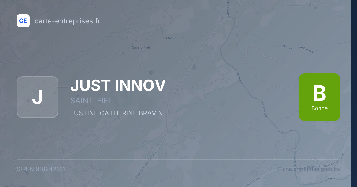 JUST INNOV — 918242611 — fiche entreprise