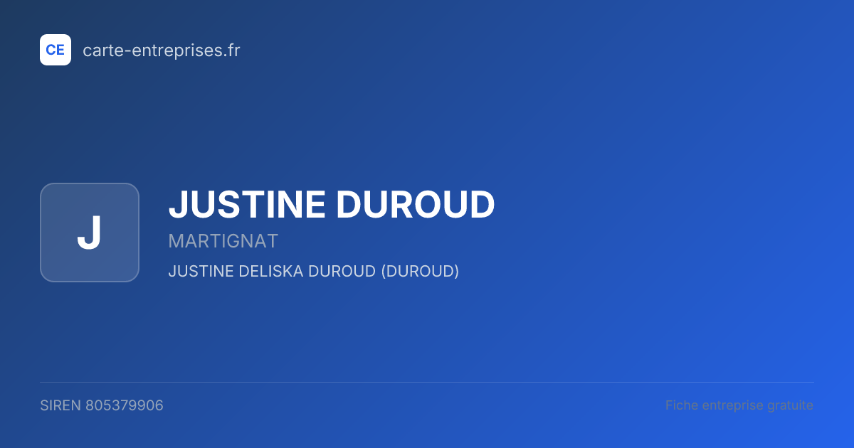 JUSTINE DUROUD — 805379906 — fiche entreprise