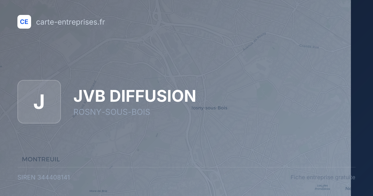 JVB DIFFUSION — 344408141 — fiche entreprise