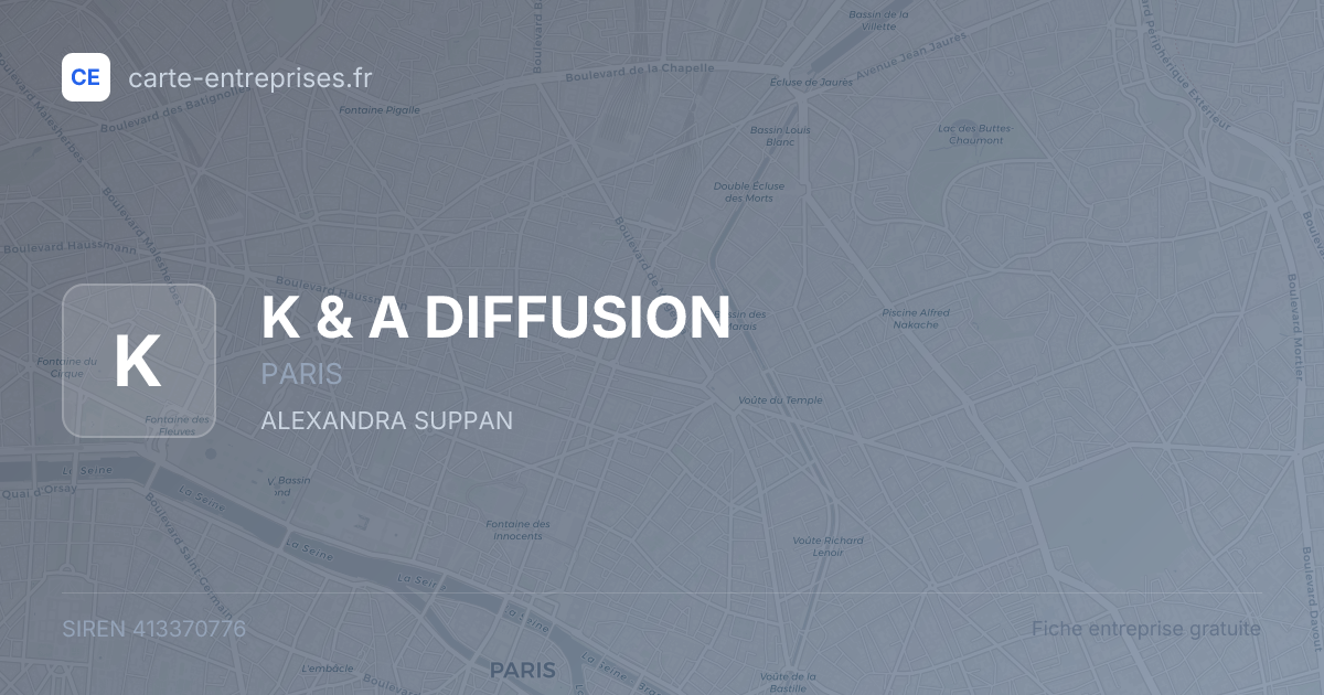 K & A DIFFUSION — 413370776 — fiche entreprise