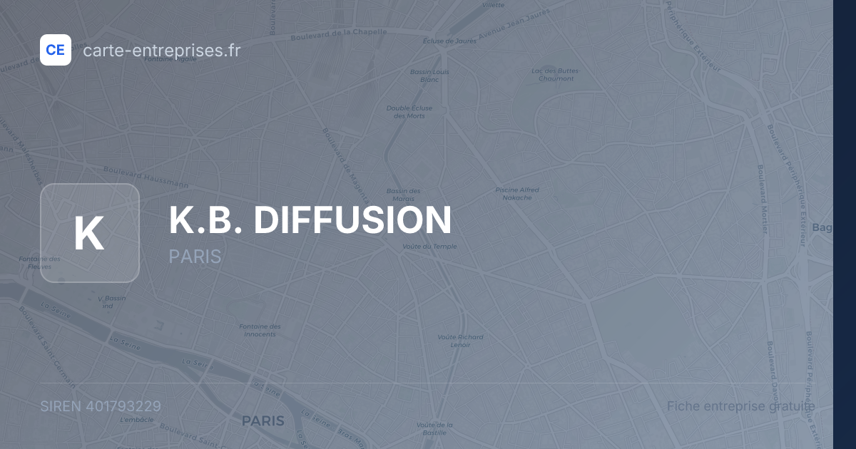 K.B. DIFFUSION — 401793229 — fiche entreprise