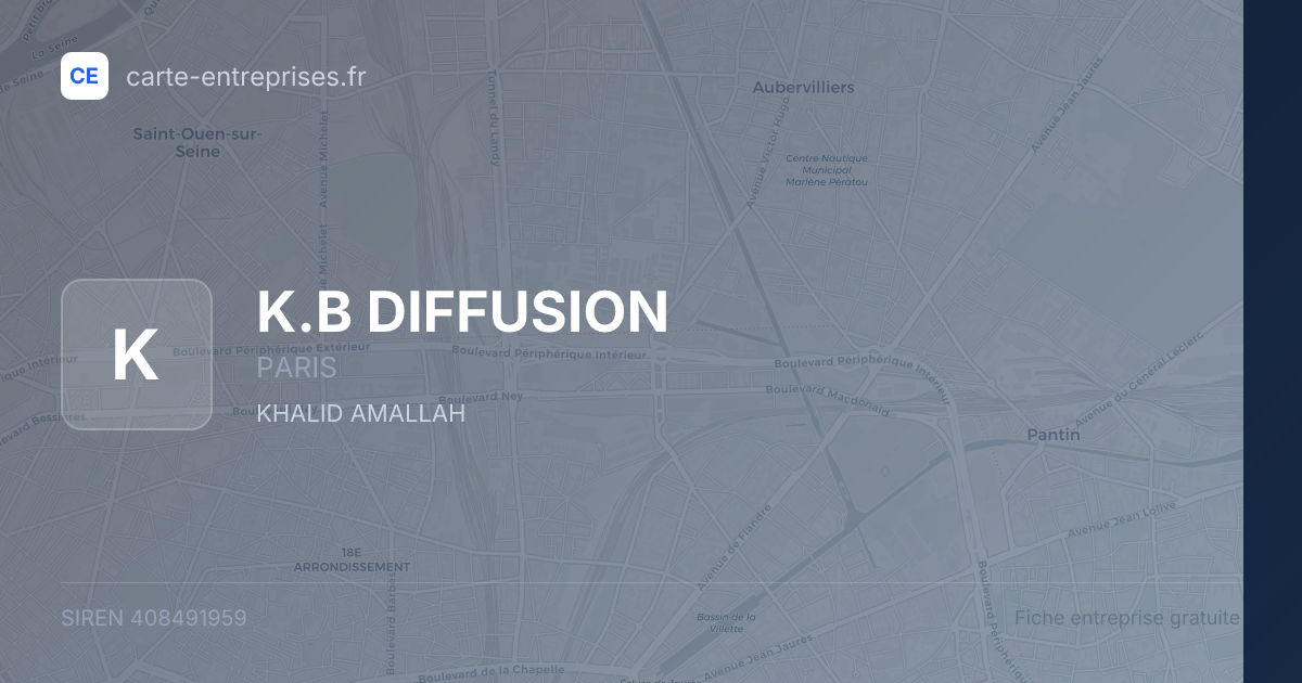 K.B DIFFUSION — 408491959 — fiche entreprise