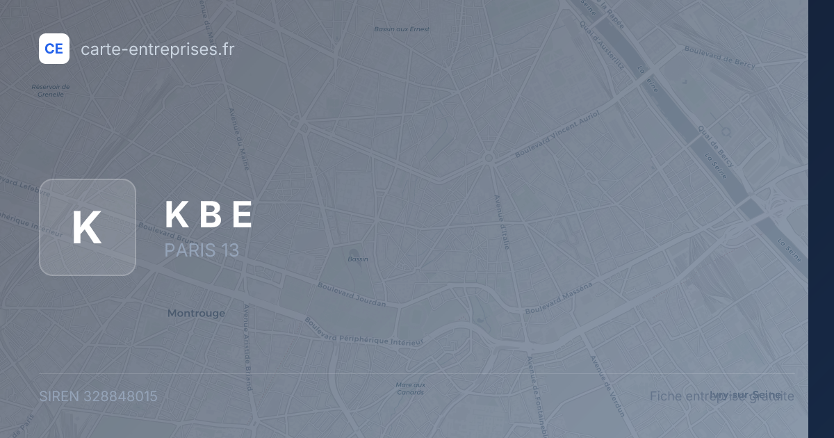 K B E — 328848015 — fiche entreprise
