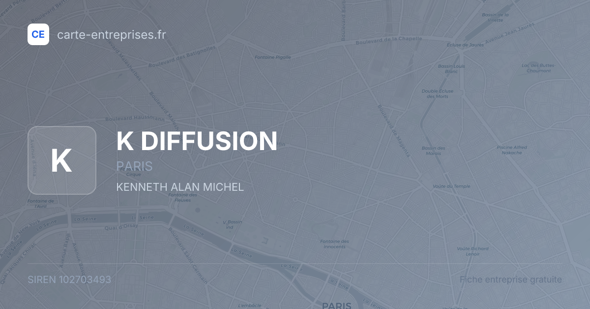 K DIFFUSION — 102703493 — fiche entreprise