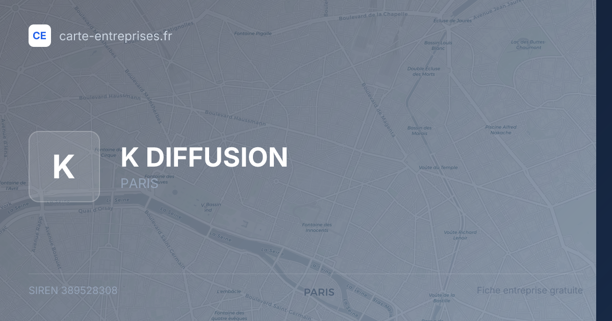 K DIFFUSION — 389528308 — fiche entreprise
