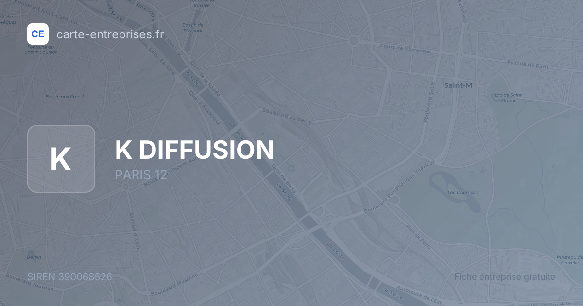 K DIFFUSION — 390068526 — fiche entreprise
