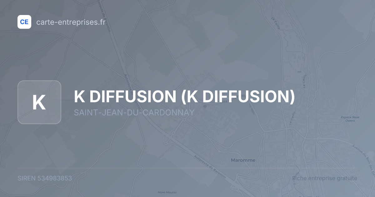 K DIFFUSION — 534983853 — fiche entreprise