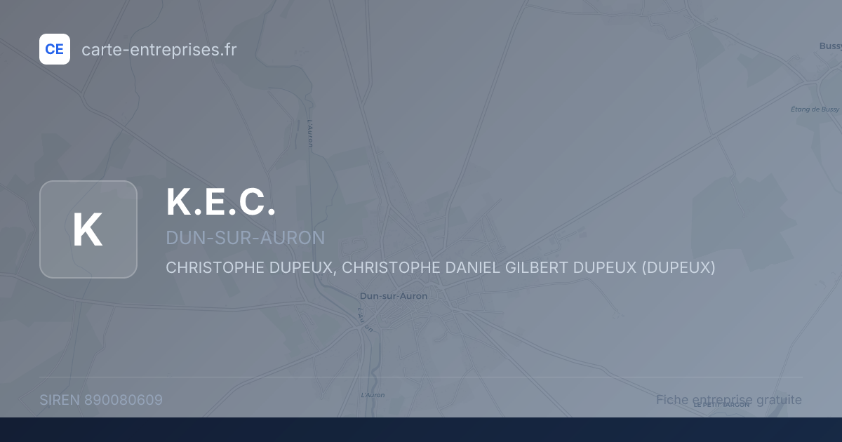K.E.C. — 890080609 — fiche entreprise