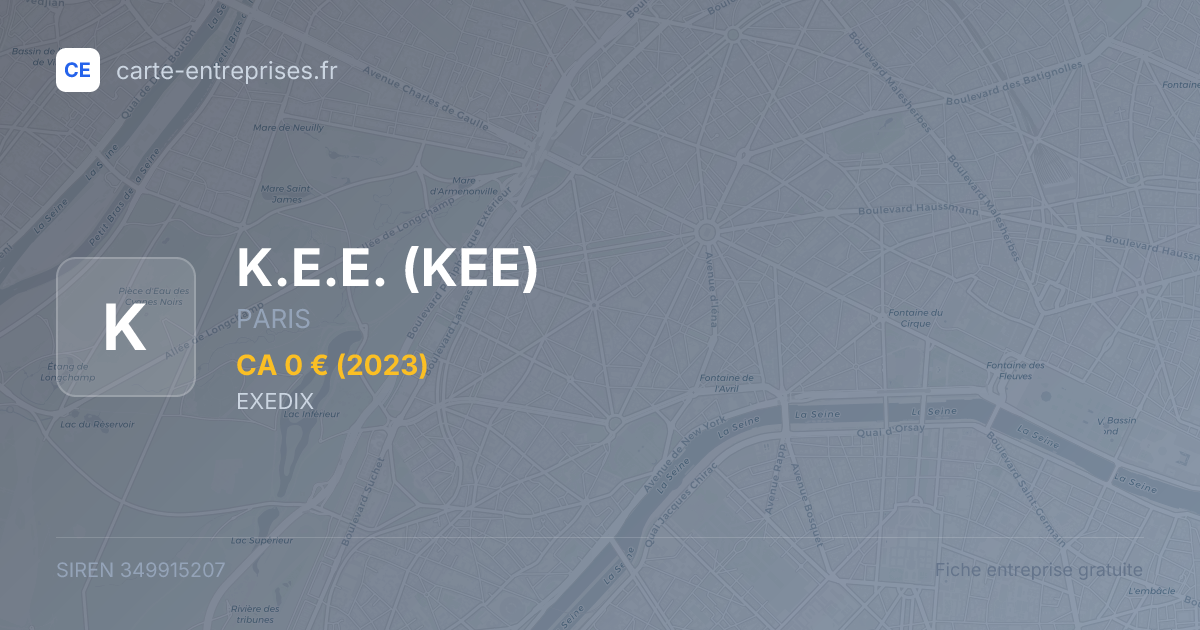K.E.E. (KEE) — 349915207 — fiche entreprise