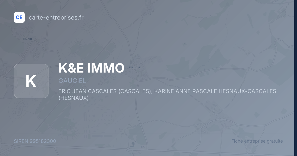 K&E IMMO — 995182300 — fiche entreprise