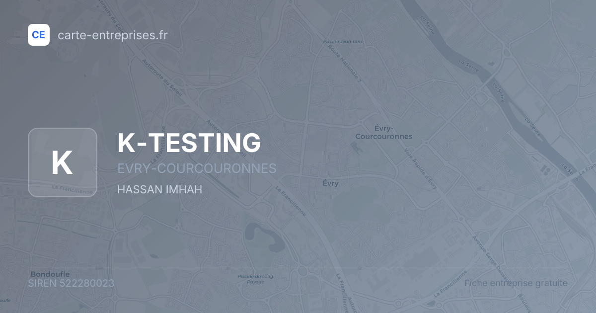 K-TESTING — 522280023 — fiche entreprise