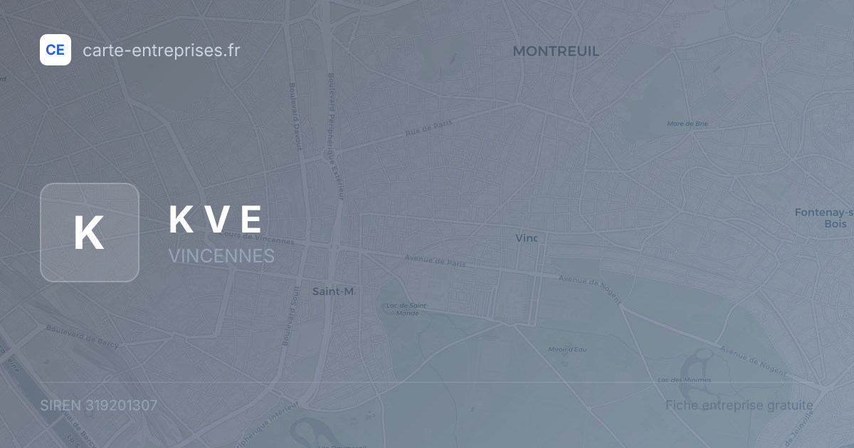 K V E — 319201307 — fiche entreprise