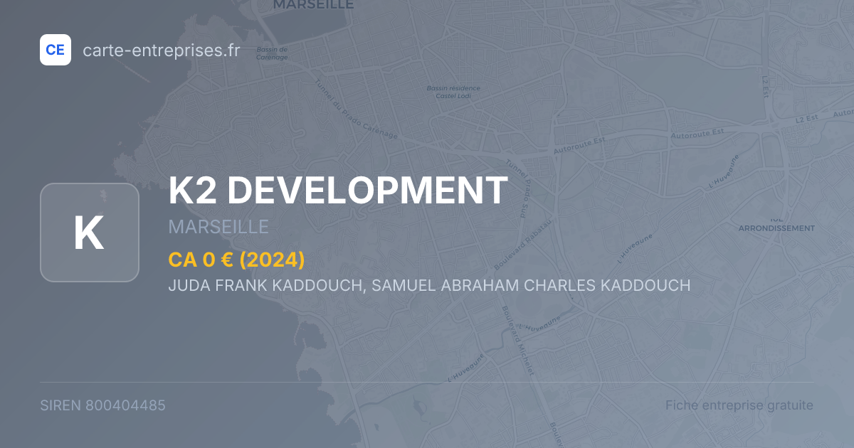 K2 DEVELOPMENT — 800404485 — fiche entreprise