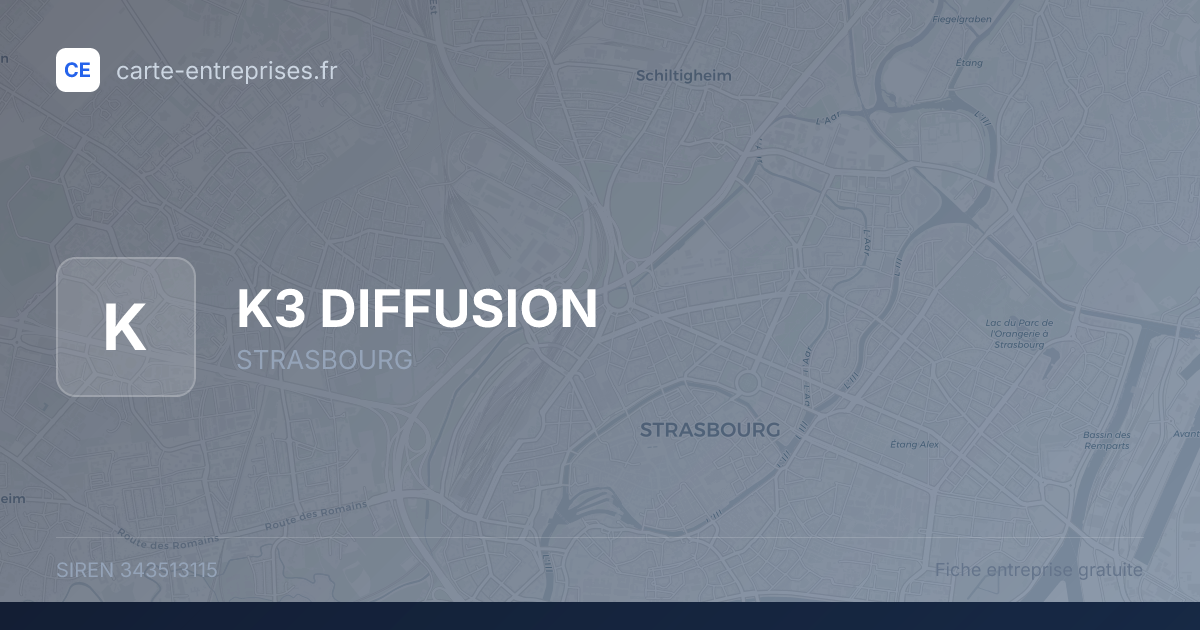 K3 DIFFUSION — 343513115 — fiche entreprise