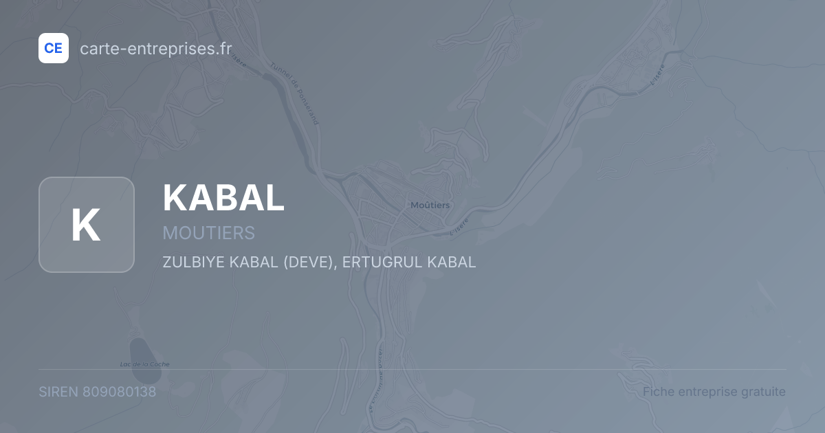KABAL — 809080138 — fiche entreprise