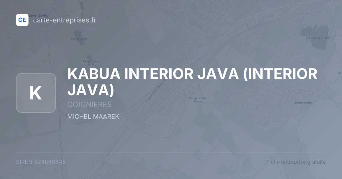 KABUA INTERIOR JAVA (INTERIOR JAVA) — 524866845 — fiche entreprise