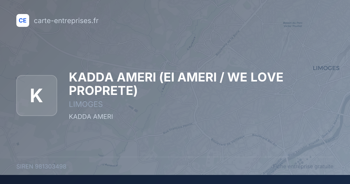 KADDA AMERI (EI AMERI / WE LOVE PROPRETE) — 981303498 — fiche entreprise
