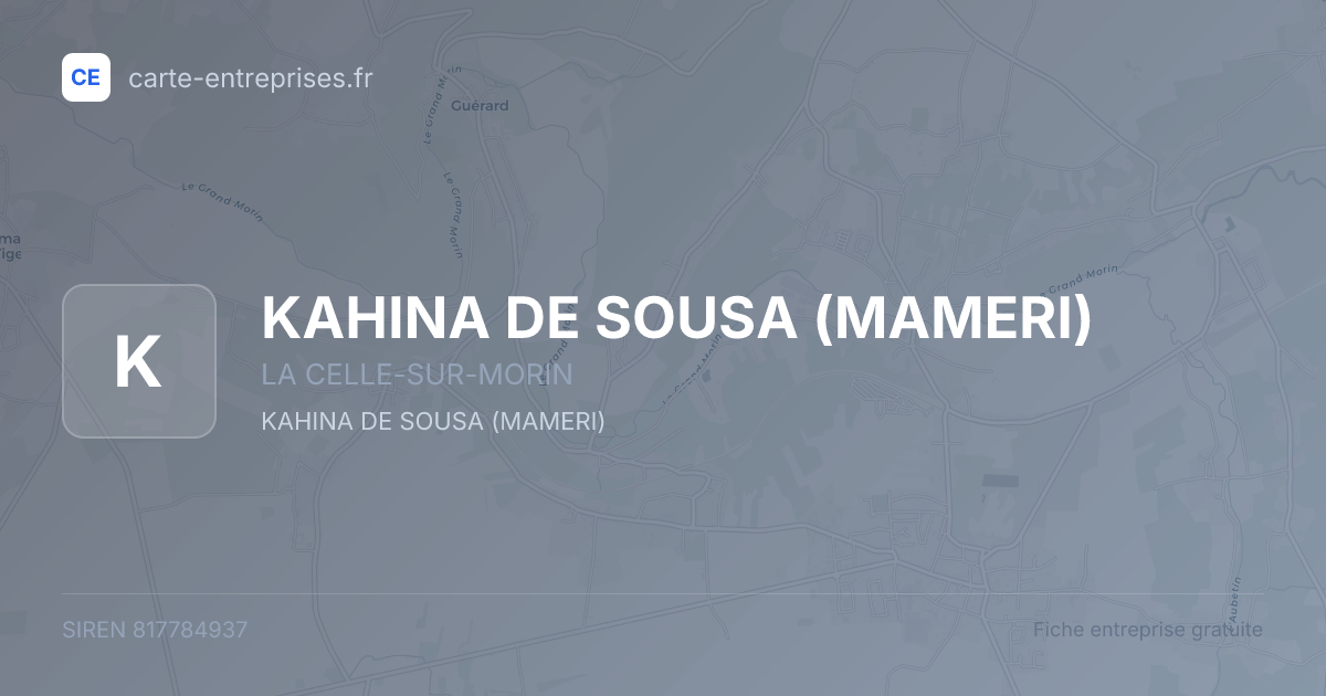 KAHINA DE SOUSA (MAMERI) — 817784937 — fiche entreprise