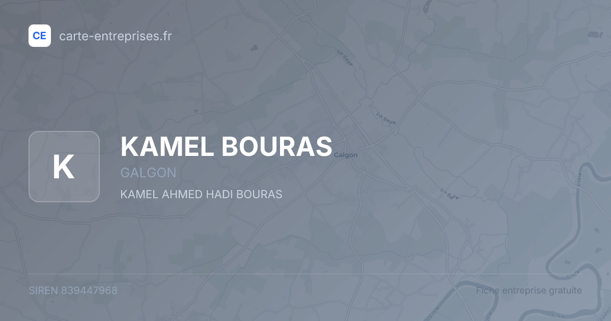 KAMEL BOURAS — 839447968 — fiche entreprise