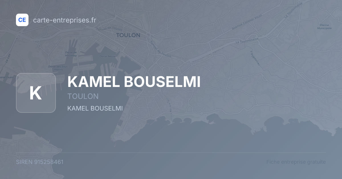 KAMEL BOUSELMI — 915258461 — fiche entreprise