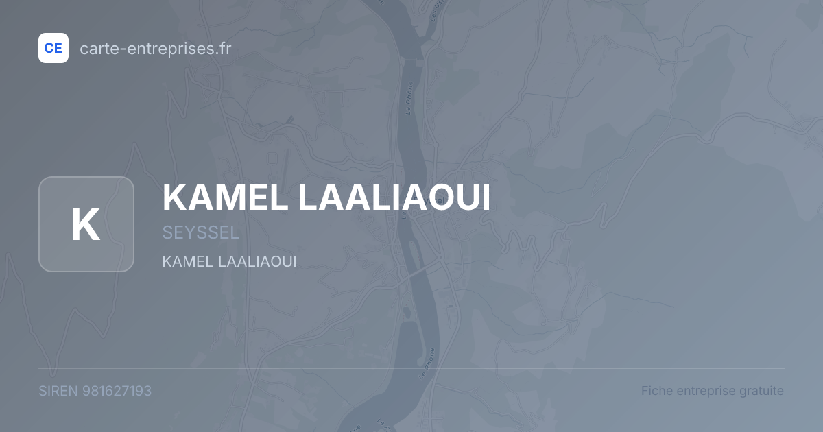 KAMEL LAALIAOUI — 981627193 — fiche entreprise