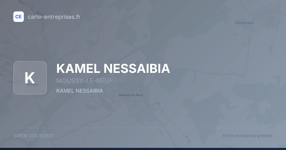KAMEL NESSAIBIA — 338783897 — fiche entreprise