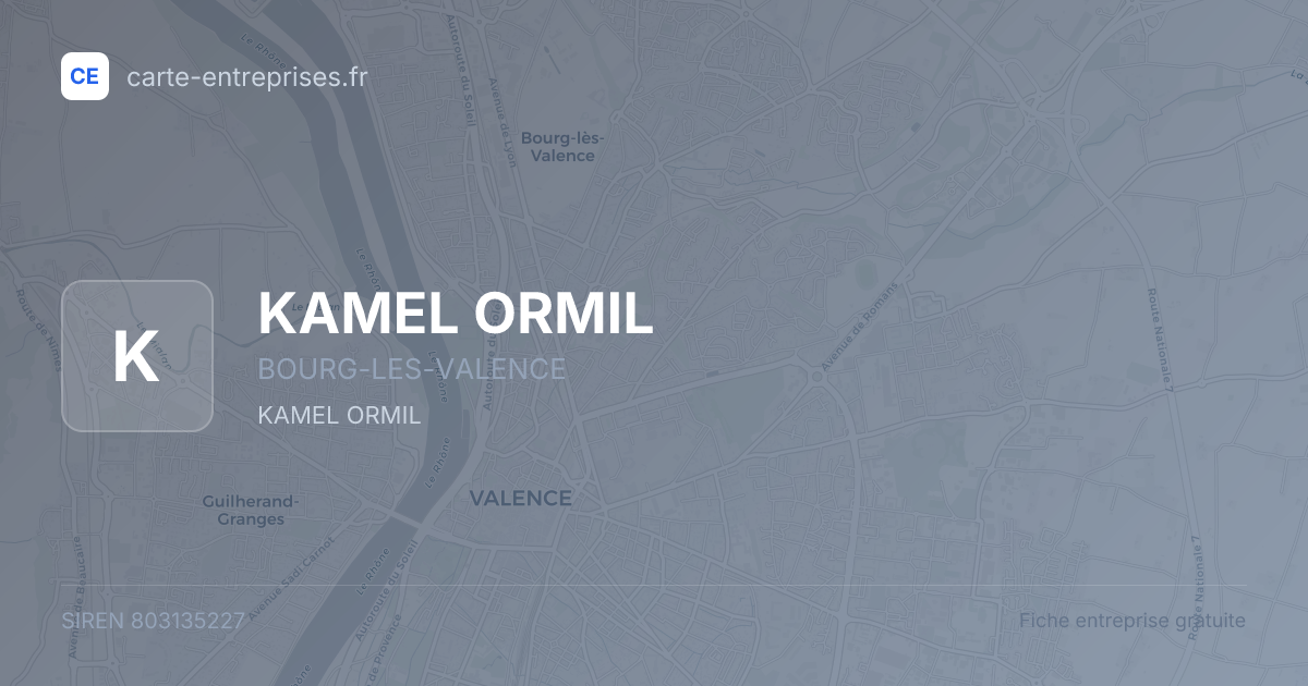 KAMEL ORMIL — 803135227 — fiche entreprise