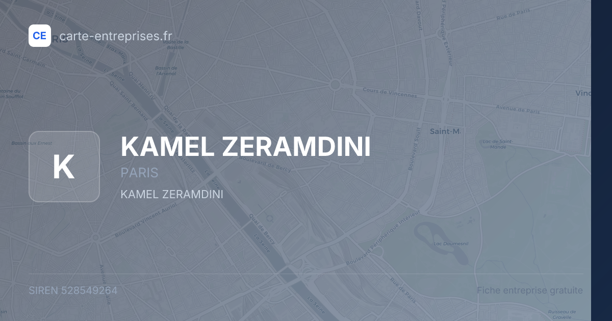 KAMEL ZERAMDINI — 528549264 — fiche entreprise
