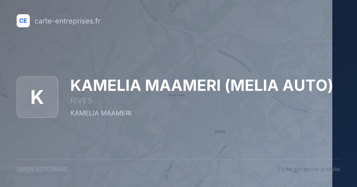 KAMELIA MAAMERI (MELIA AUTO) — 821728540 — fiche entreprise