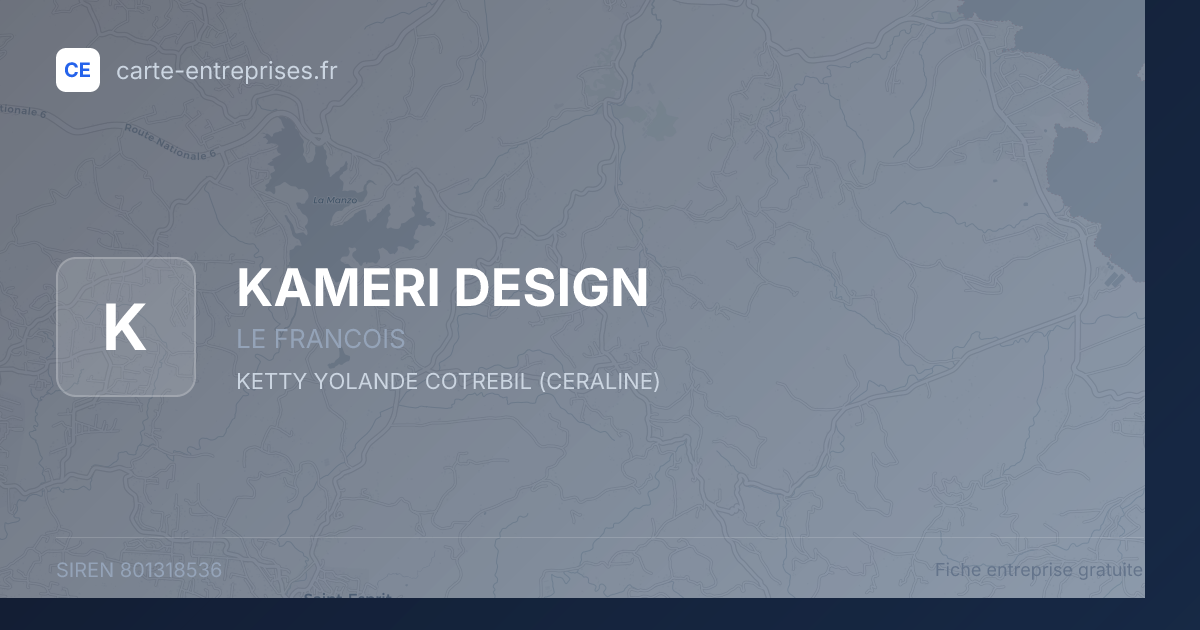 KAMERI DESIGN — 801318536 — fiche entreprise