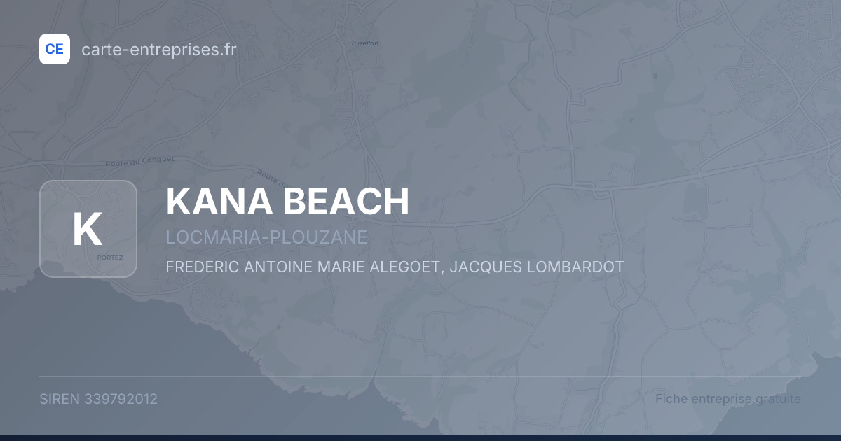 KANA BEACH — 339792012 — fiche entreprise
