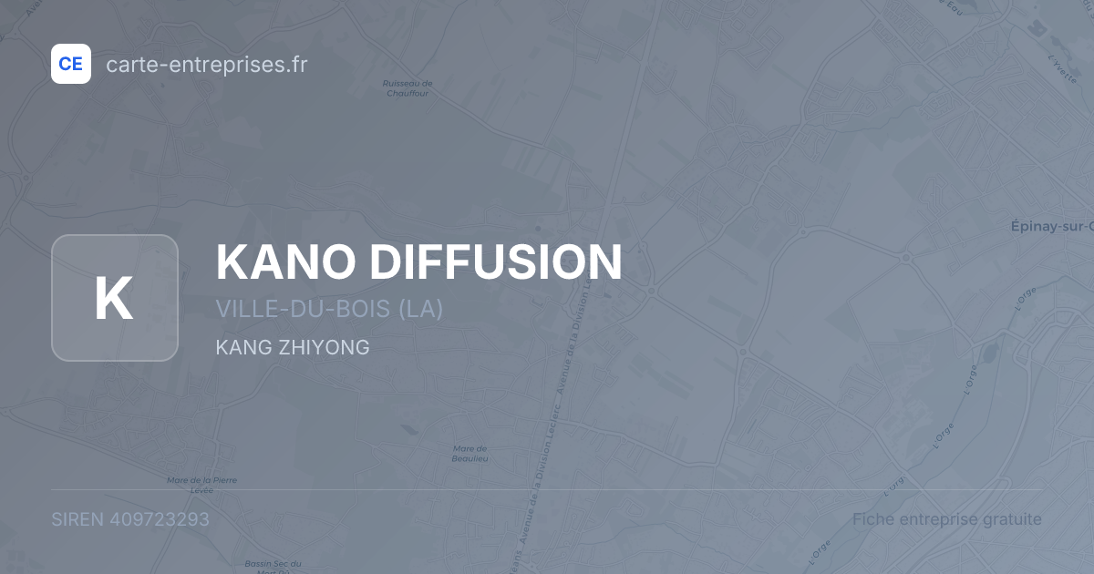 KANO DIFFUSION — 409723293 — fiche entreprise