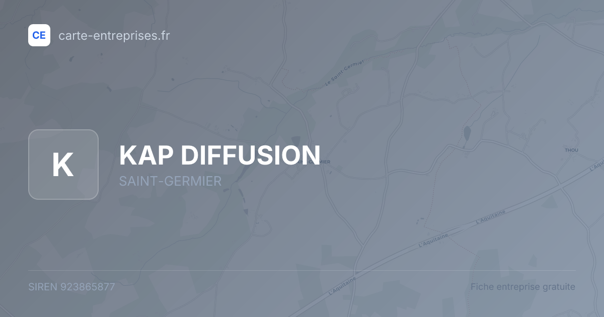 KAP DIFFUSION — 923865877 — fiche entreprise