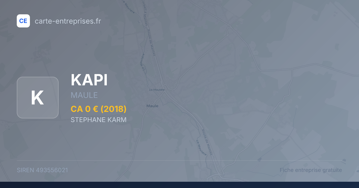 KAPI — 493556021 — fiche entreprise
