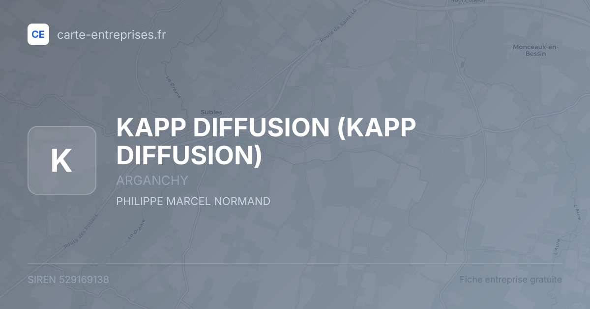 KAPP DIFFUSION — 529169138 — fiche entreprise