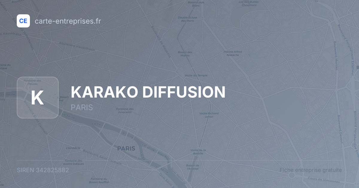 KARAKO DIFFUSION — 342825882 — fiche entreprise