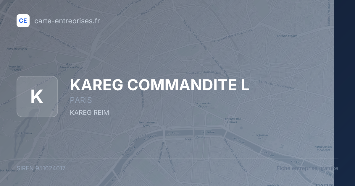 KAREG COMMANDITE L — 951024017 — fiche entreprise