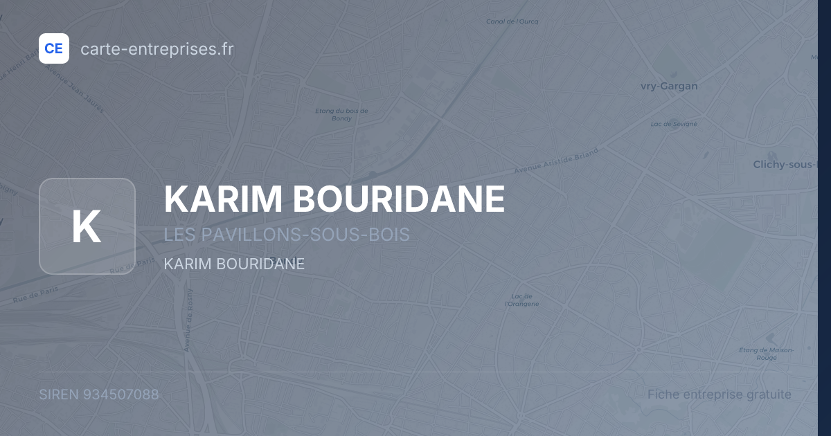 KARIM BOURIDANE — 934507088 — fiche entreprise