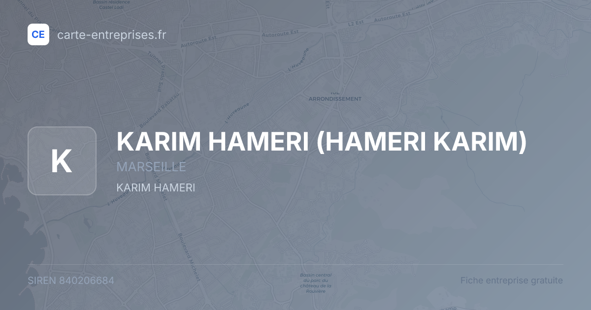 KARIM HAMERI (HAMERI KARIM) — 840206684 — fiche entreprise