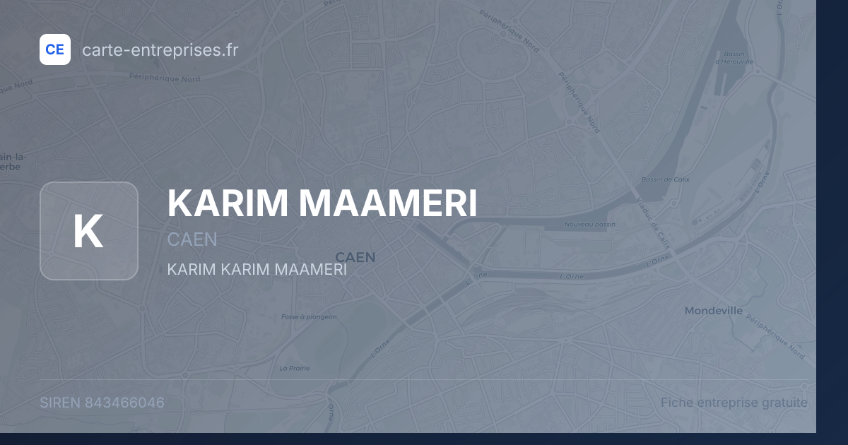 KARIM MAAMERI — 843466046 — fiche entreprise