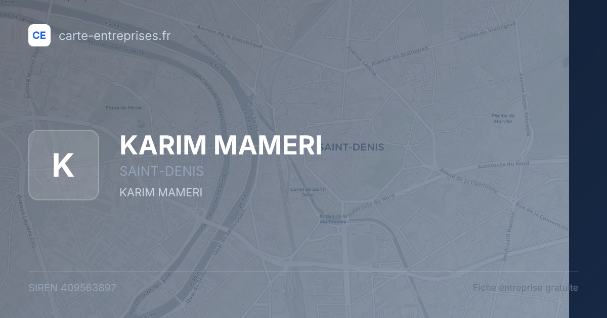 KARIM MAMERI — 409563897 — fiche entreprise