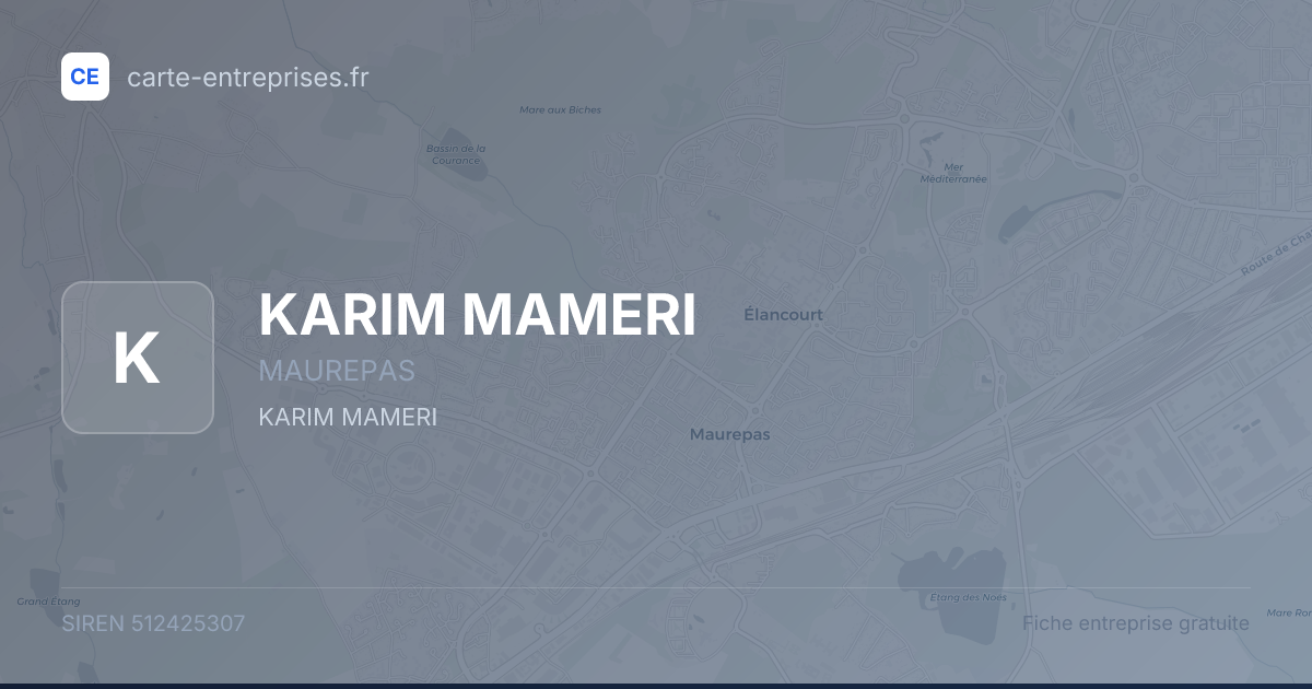 KARIM MAMERI — 512425307 — fiche entreprise