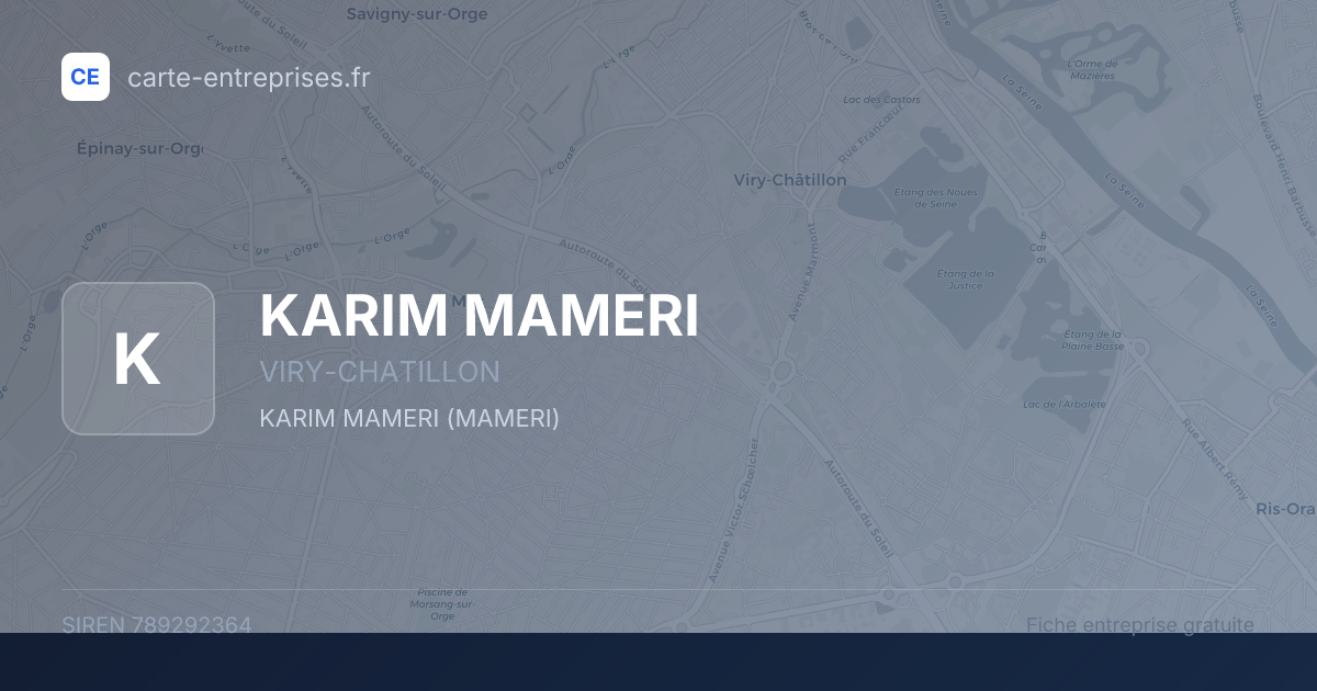 KARIM MAMERI — 789292364 — fiche entreprise
