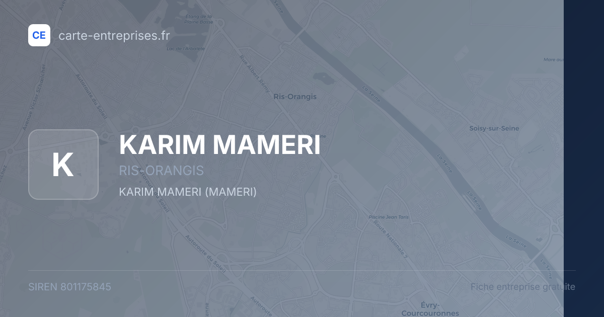 KARIM MAMERI — 801175845 — fiche entreprise